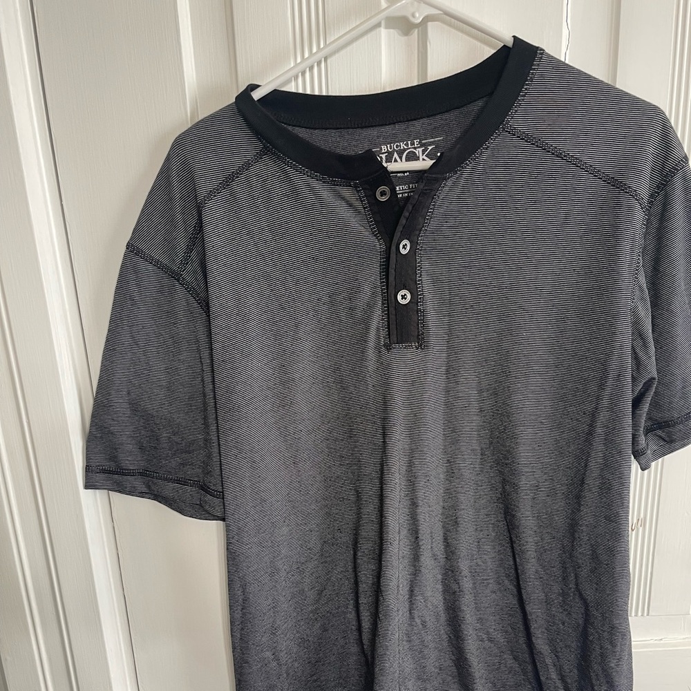 mens bke tshirt with buttons. Black size large